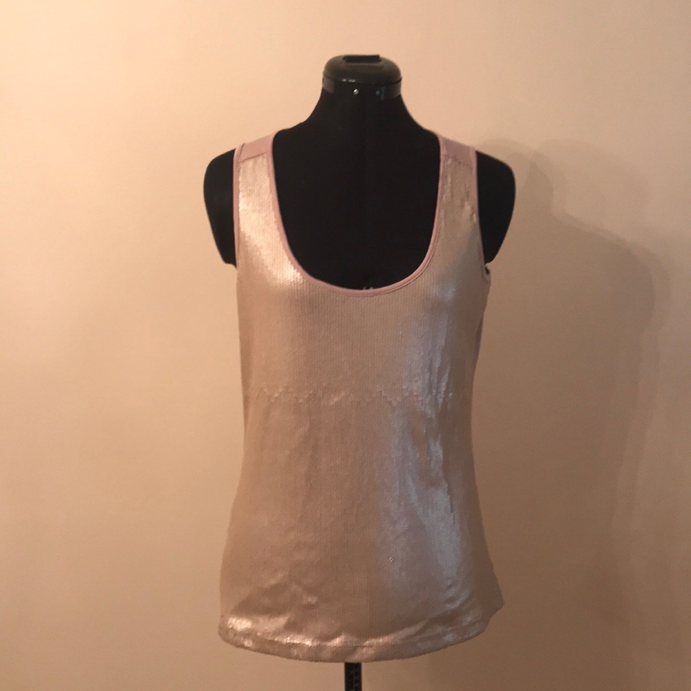 Cache sequined tank top